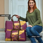 Personalised Brisbane Broncos Rugby Travel Bag Bronx Mascot Grunge Maroon Gold - Sporty Splash Art Style