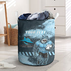 Personalised Cronulla Sutherland Sharks Rugby Laundry Basket Sharkies Mascot - Sporty Splash Art Style