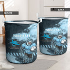 Personalised Cronulla Sutherland Sharks Rugby Laundry Basket Sharkies Mascot - Sporty Splash Art Style