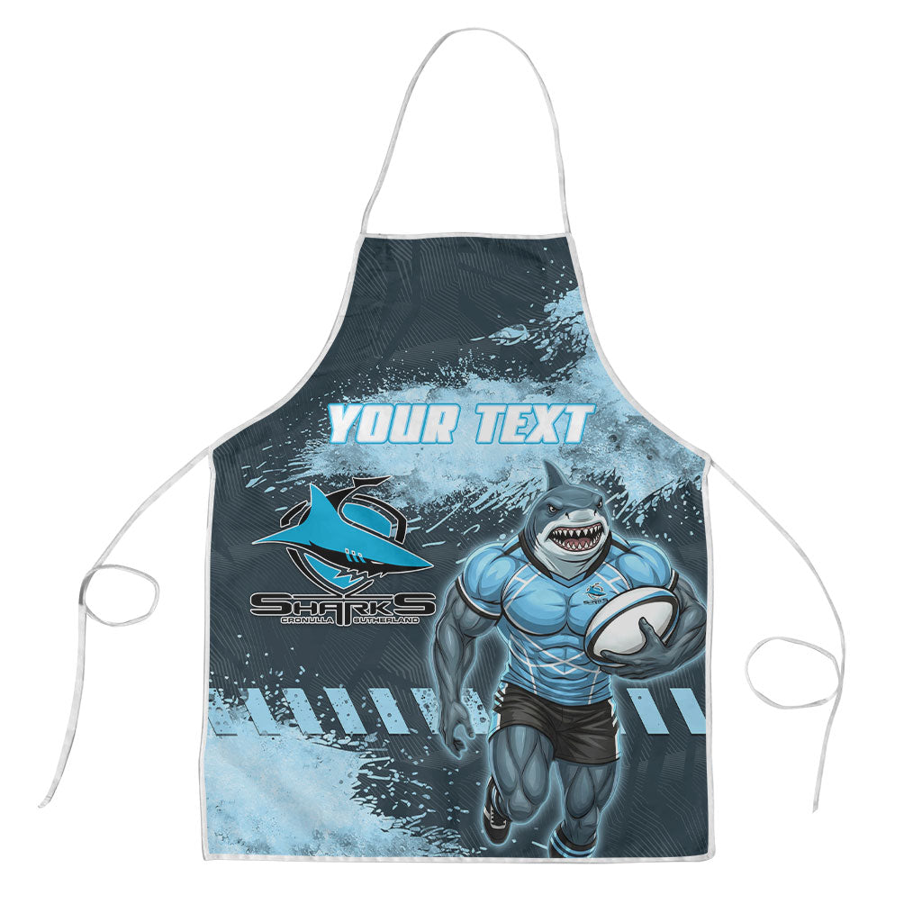 Personalised Cronulla Sutherland Sharks Rugby Apron Sharkies Mascot - Sporty Splash Art Style