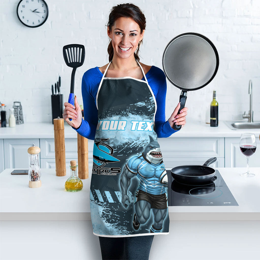 Personalised Cronulla Sutherland Sharks Rugby Apron Sharkies Mascot - Sporty Splash Art Style