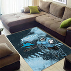 Personalised Cronulla Sutherland Sharks Rugby Area Rug Sharkies Mascot - Sporty Splash Art Style