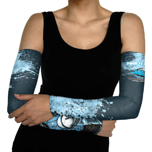 Personalised Cronulla Sutherland Sharks Rugby Arm Sleeves Sharkies Mascot - Sporty Splash Art Style
