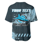 Personalised Cronulla Sutherland Sharks Rugby Baseball Jersey Sharkies Mascot - Sporty Splash Art Style