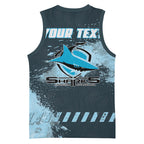 Personalised Cronulla Sutherland Sharks Rugby Basketball Jersey Sharkies Mascot - Sporty Splash Art Style
