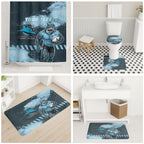 Personalised Cronulla Sutherland Sharks Rugby Bathroom Set Sharkies Mascot - Sporty Splash Art Style