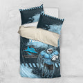 Personalised Cronulla Sutherland Sharks Rugby Bedding Set Sharkies Mascot - Sporty Splash Art Style