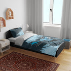 Personalised Cronulla Sutherland Sharks Rugby Bedding Set Sharkies Mascot - Sporty Splash Art Style