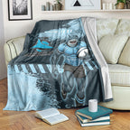 Personalised Cronulla Sutherland Sharks Rugby Blanket Sharkies Mascot - Sporty Splash Art Style