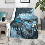 Personalised Cronulla Sutherland Sharks Rugby Blanket Sharkies Mascot - Sporty Splash Art Style