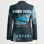 Personalised Cronulla Sutherland Sharks Rugby Blazer Sharkies Mascot - Sporty Splash Art Style