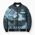 Personalised Cronulla Sutherland Sharks Rugby Bomber Puffer Jacket Sharkies Mascot - Sporty Splash Art Style