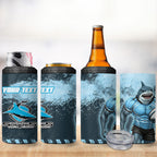 Personalised Cronulla Sutherland Sharks Rugby 4 in 1 Can Cooler Tumbler Sharkies Mascot - Sporty Splash Art Style