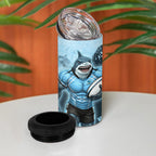 Personalised Cronulla Sutherland Sharks Rugby 4 in 1 Can Cooler Tumbler Sharkies Mascot - Sporty Splash Art Style