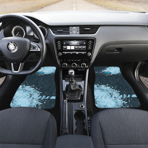 Personalised Cronulla Sutherland Sharks Rugby Car Mats Sharkies Mascot - Sporty Splash Art Style