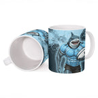 Personalised Cronulla Sutherland Sharks Rugby Ceramic Mug Sharkies Mascot - Sporty Splash Art Style