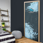 Personalised Cronulla Sutherland Sharks Rugby Door Cover Sharkies Mascot - Sporty Splash Art Style