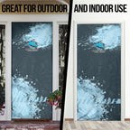 Personalised Cronulla Sutherland Sharks Rugby Door Cover Sharkies Mascot - Sporty Splash Art Style