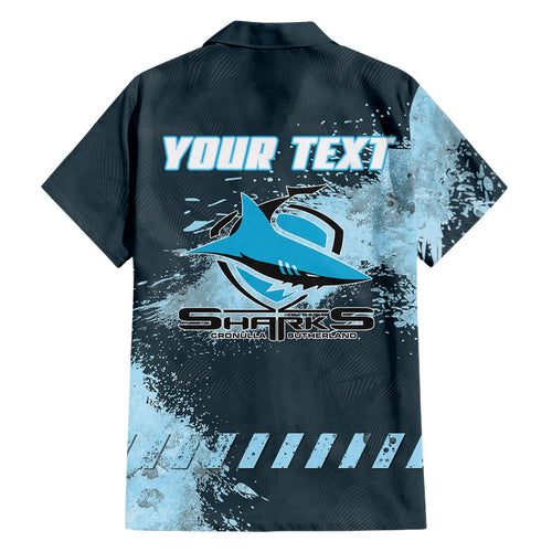 Personalised Cronulla Sutherland Sharks Rugby Family Matching Tank Maxi Dress and Hawaiian Shirt Sharkies Mascot - Sporty Splash Art Style