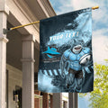 Personalised Cronulla Sutherland Sharks Rugby Garden Flag Sharkies Mascot - Sporty Splash Art Style