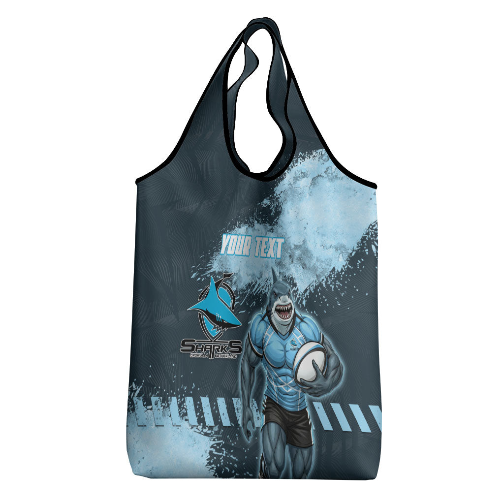 Personalised Cronulla Sutherland Sharks Rugby Grocery Bag Sharkies Mascot - Sporty Splash Art Style