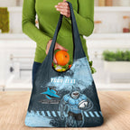Personalised Cronulla Sutherland Sharks Rugby Grocery Bag Sharkies Mascot - Sporty Splash Art Style