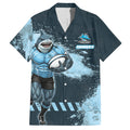 Personalised Cronulla Sutherland Sharks Rugby Hawaiian Shirt Sharkies Mascot - Sporty Splash Art Style