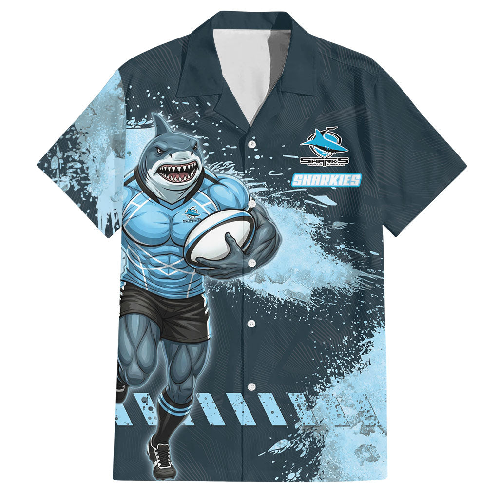 Personalised Cronulla Sutherland Sharks Rugby Hawaiian Shirt Sharkies Mascot - Sporty Splash Art Style