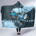 Personalised Cronulla Sutherland Sharks Rugby Hooded Blanket Sharkies Mascot - Sporty Splash Art Style