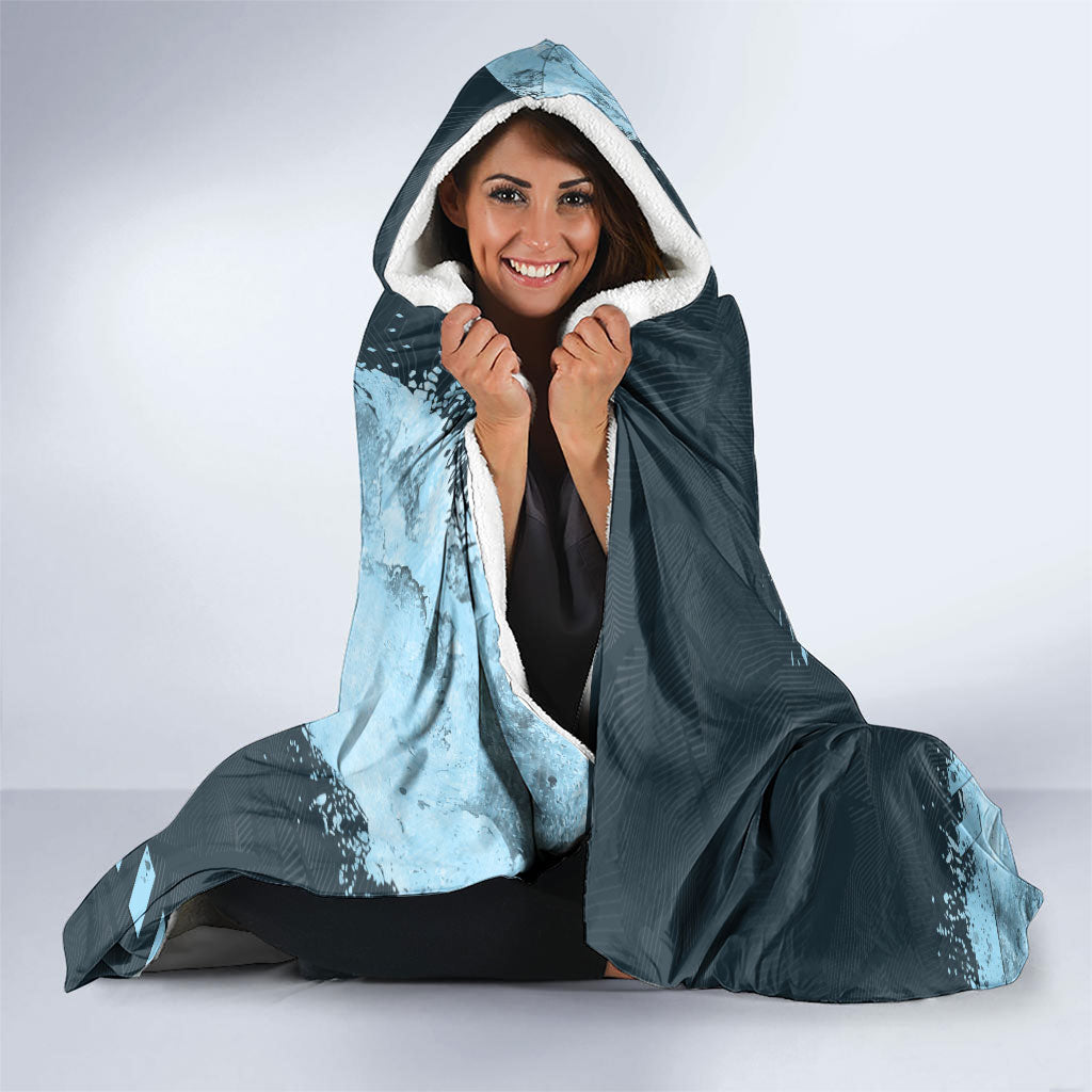 Personalised Cronulla Sutherland Sharks Rugby Hooded Blanket Sharkies Mascot - Sporty Splash Art Style