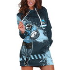 Personalised Cronulla Sutherland Sharks Rugby Hoodie Dress Sharkies Mascot - Sporty Splash Art Style