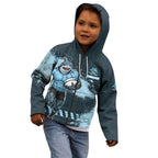 Personalised Cronulla Sutherland Sharks Rugby Kid Hoodie Sharkies Mascot - Sporty Splash Art Style