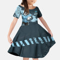 Personalised Cronulla Sutherland Sharks Rugby Kid Short Sleeve Dress Sharkies Mascot - Sporty Splash Art Style