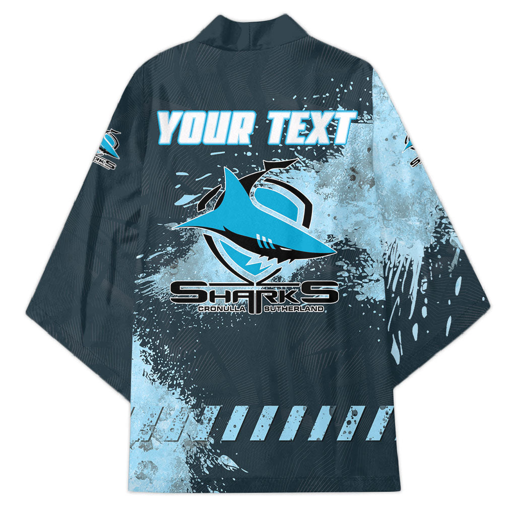 Personalised Cronulla Sutherland Sharks Rugby Kimono Sharkies Mascot - Sporty Splash Art Style