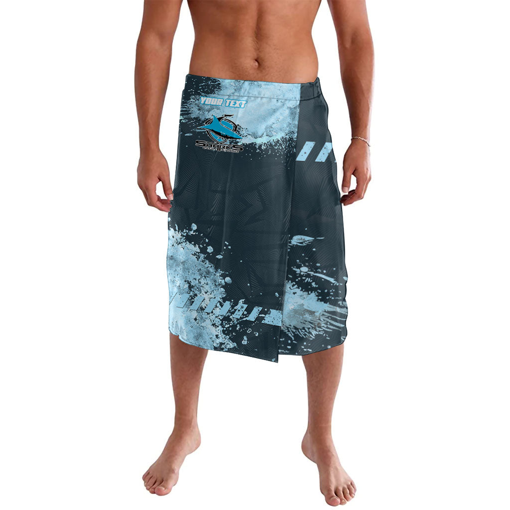 Personalised Cronulla Sutherland Sharks Rugby Lavalava Sharkies Mascot - Sporty Splash Art Style