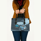 Personalised Cronulla Sutherland Sharks Rugby Leather Bag Sharkies Mascot - Sporty Splash Art Style