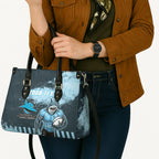 Personalised Cronulla Sutherland Sharks Rugby Leather Bag Sharkies Mascot - Sporty Splash Art Style