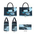 Personalised Cronulla Sutherland Sharks Rugby Leather Bag Sharkies Mascot - Sporty Splash Art Style