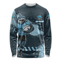 Personalised Cronulla Sutherland Sharks Rugby Long Sleeve Shirt Sharkies Mascot - Sporty Splash Art Style