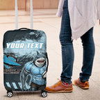 Personalised Cronulla Sutherland Sharks Rugby Luggage Cover Sharkies Mascot - Sporty Splash Art Style