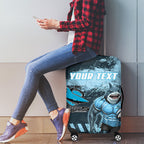 Personalised Cronulla Sutherland Sharks Rugby Luggage Cover Sharkies Mascot - Sporty Splash Art Style