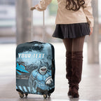 Personalised Cronulla Sutherland Sharks Rugby Luggage Cover Sharkies Mascot - Sporty Splash Art Style