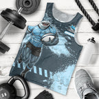 Personalised Cronulla Sutherland Sharks Rugby Men Tank Top Sharkies Mascot - Sporty Splash Art Style