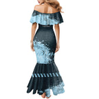 Personalised Cronulla Sutherland Sharks Rugby Mermaid Dress Sharkies Mascot - Sporty Splash Art Style