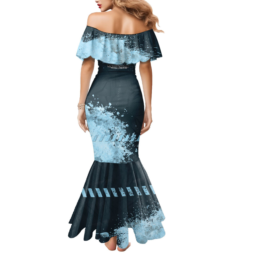 Personalised Cronulla Sutherland Sharks Rugby Mermaid Dress Sharkies Mascot - Sporty Splash Art Style