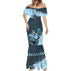 Personalised Cronulla Sutherland Sharks Rugby Mermaid Dress Sharkies Mascot - Sporty Splash Art Style