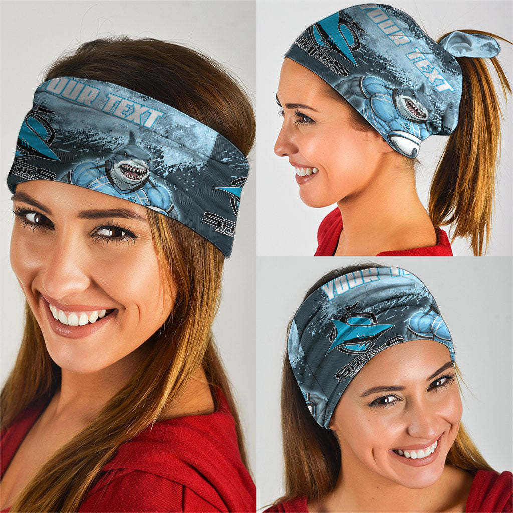 Personalised Cronulla Sutherland Sharks Rugby Neck Gaiter Sharkies Mascot - Sporty Splash Art Style