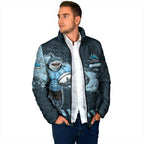 Personalised Cronulla Sutherland Sharks Rugby Padded Jacket Sharkies Mascot - Sporty Splash Art Style