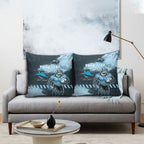 Personalised Cronulla Sutherland Sharks Rugby Pillow Cover Sharkies Mascot - Sporty Splash Art Style