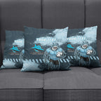 Personalised Cronulla Sutherland Sharks Rugby Pillow Cover Sharkies Mascot - Sporty Splash Art Style